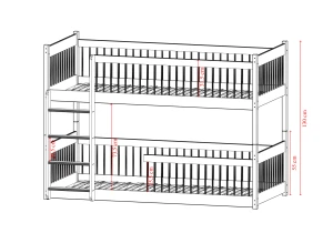BOSTON 80x180 graphite bunk bed Lano Furniture