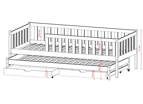 COLA 80x160 olive green bunk bed Lano Furniture