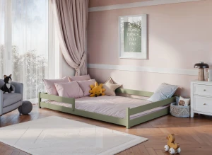 FINI 140x200 olive green Montessori floor children's bed Lano Furniture
