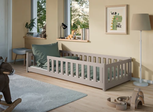 BELLA 80x160 cashmere Montessori floor children's bed Lano Furniture