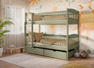 LUNA 80x180 olive green bunk bed Lano Furniture