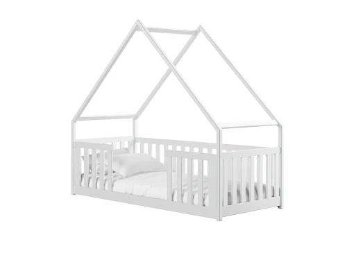 BEE 90x190 alb pat Montessori la nivel pentru copii tip casă Lano Mobilă
