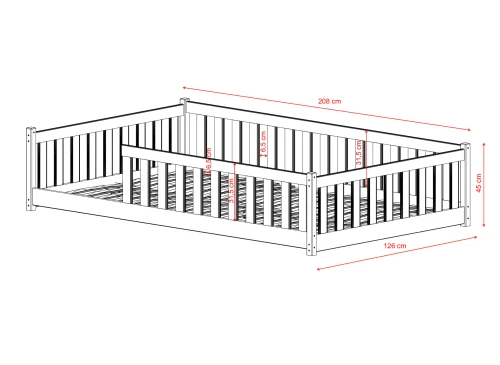 OTIS 120x200 cashmere Montessori floor children's bed Lano Furniture