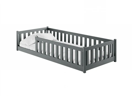 BELLA 80x160 grafit pat Montessori la nivel pentru copii Lano Mobilă