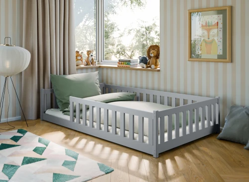 OTIS 120x200 gri pat Montessori la nivel pentru copii Lano Mobilă