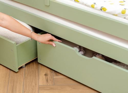 SENSO 80x190 olive green double trundle bed Lano Furniture