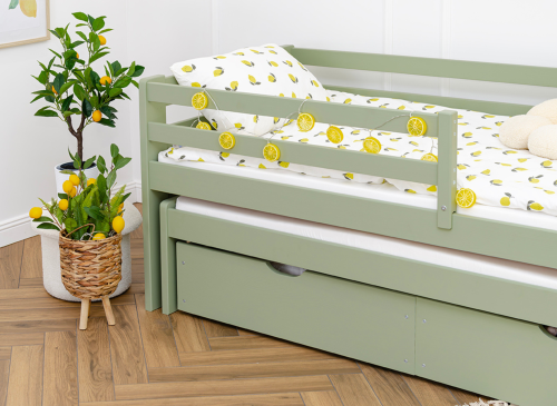 SENSO 90x200 olive green double trundle bed Lano Furniture