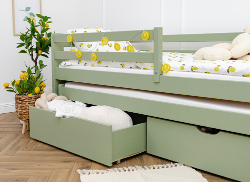 SENSO 90x200 olive green double trundle bed Lano Furniture