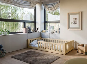 BELLA 80x160 lemn nefinisate children's bed cot Lano Furniture