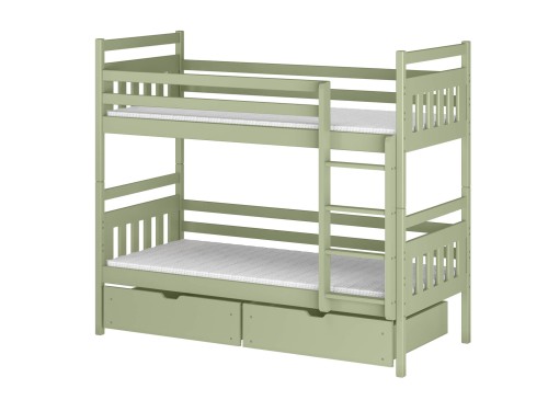 ADAŚ 80x200 olive green bunk bed Lano Furniture