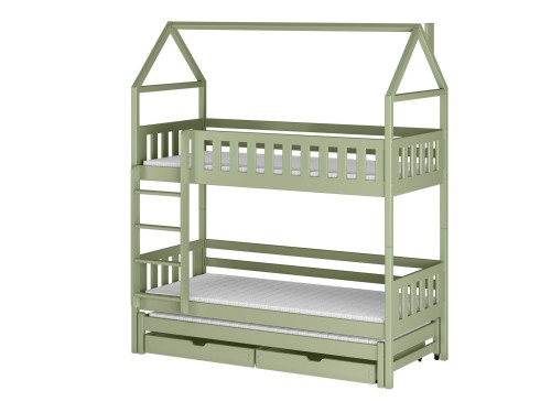 IGA 80x180 olive green house bunk bed Lano Furniture
