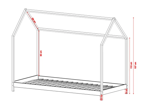 LUCKY 80x160 olive green single children's house bed Lano Furniture