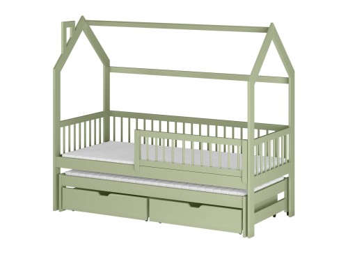 PAPI 80x160 olive green children's house bed Lano Furniture