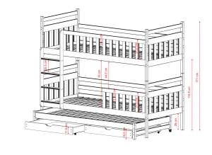 KLARA 90x180 olive green bunk bed Lano Furniture