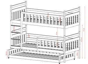 OLIWIA 80x190 cashmere bunk bed Lano Furniture