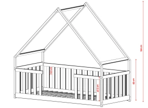 BEE 90x190 pine children's house bed Lano Furniture