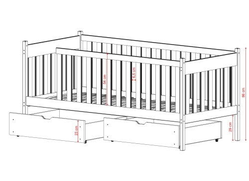 ALICJA 80x190 pink children's bed Lano Furniture