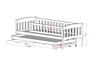 AMELKA 80x180 pink bunk bed Lano Furniture