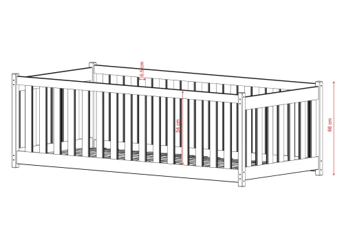 CONCEPT 90x200 grafit pat Montessori la nivel pentru copii Lano Mobilă