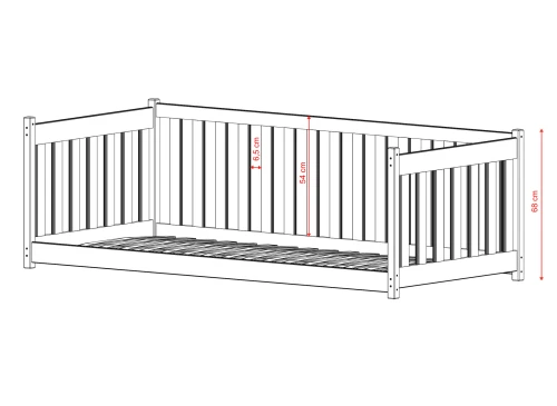 CONCEPT 90x190 pine montessori floor cot bed Lano Furniture