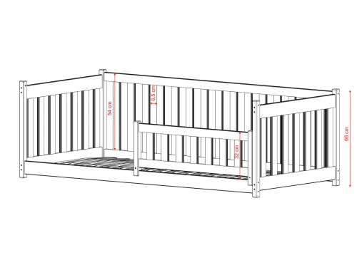CONCEPT 90x190 white montessori floor cot bed Lano Furniture