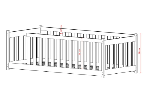 CONCEPT 90x180 alb pat Montessori la nivel pentru copii Lano Mobilă