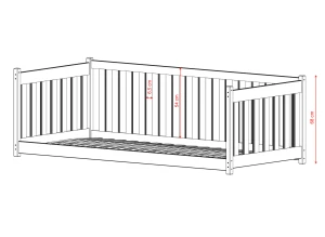 CONCEPT 90x180 olive green single children's cot bed Lano Furniture