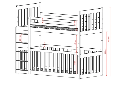 CRIS 80x180 blue bunk bed Lano Furniture