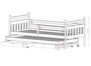 DANIEL 80x200 pink bunk bed Lano Furniture