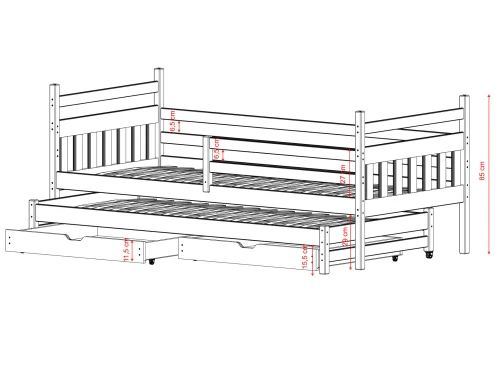 DANIEL 80x160 cashmere double pull-out bed Lano Furniture