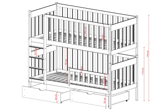 DAWID 90x200 cashmere bunk bed Lano Furniture