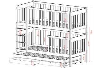EMILKA 80x180 olive green bunk bed Lano Furniture
