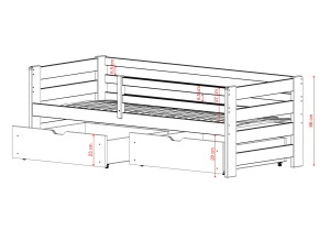 ERGO 90x200 pink children’s bed Lano Furniture
