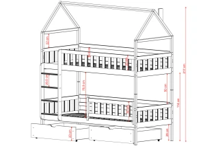 GAJA 90x190 cashmere bunk bed Lano Furniture