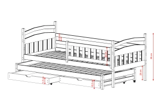 GALAXY 80x200 pine bunk bed Lano Furniture