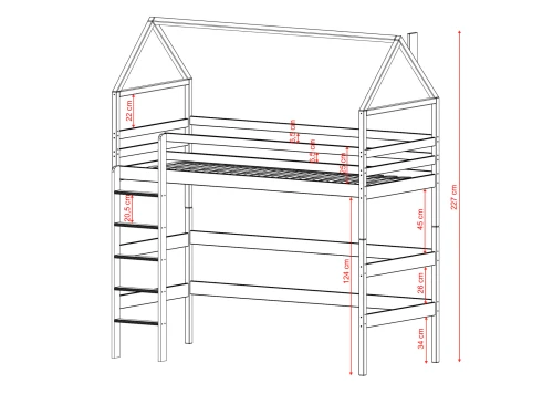 GLORIA 80x180 cashmere single high sleeper bed Lano Furniture