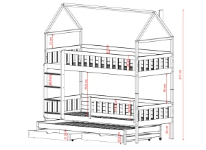IGA 80x160 olive green house bunk bed Lano Furniture