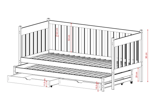 KAJA 90x180 olive green double trundle bed Lano Furniture