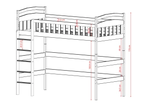 MIA 80x170 olive green loft bed Lano Furniture