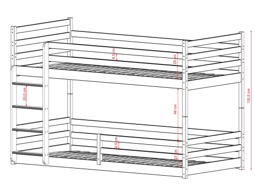 MINI 80x200 white bunk bed Lano Furniture