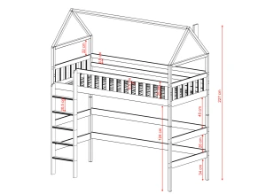 OTYLIA 90x190 cashmere single high sleeper bed Lano Furniture