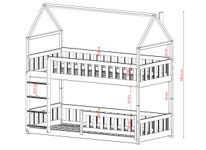 POLA 90x200 pink bunk bed Lano Furniture