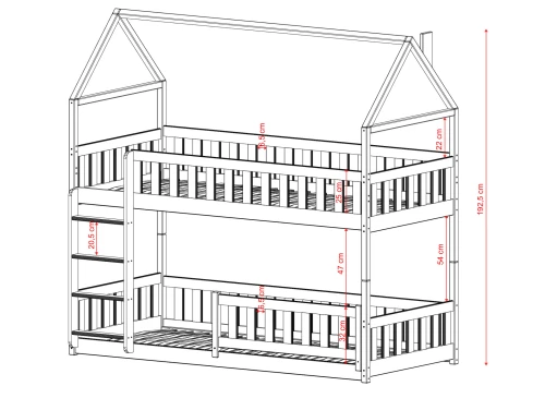 POLA 90x190 albastru pat suprapus Lano Mobilă