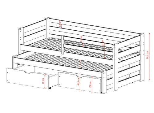 SENSO 90x200 white bunk bed Lano Furniture