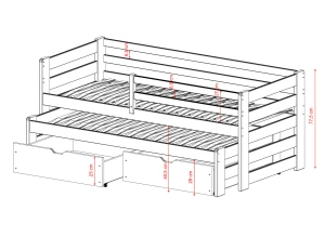 SENSO 90x200 cashmere double trundle bed Lano Furniture