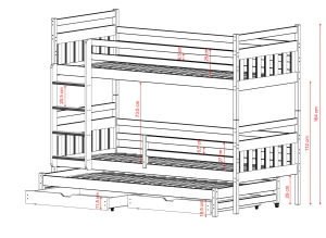 SEWERYN 80x200 olive green bunk bed Lano Furniture