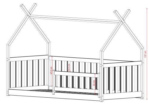 BOGUŚ 90x200 cashmere single children's tipi bed Lano Furniture