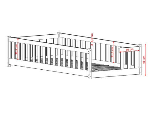 ZOYA 90X190 pine single children's bed Lano Furniture