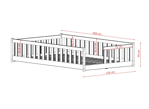 IVY 120x200 măsline pat singur pentru copii Lano Mobilă