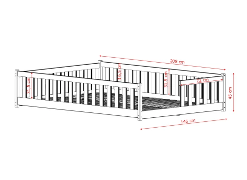 LEVI 140x200 cașmir pat singur pentru copii Lano Mobilă